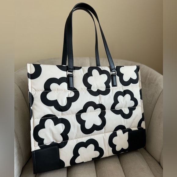 Tory Burch Nylon Flower Printed Ella Large Tote in French Cream - Picture 11 of 13